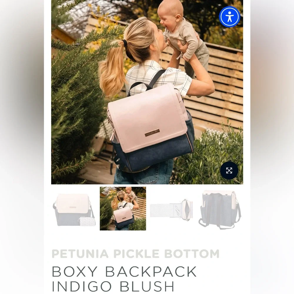 PETUNIA PICKLE BOTTOM Boxy Backpack Indigo/Blush - NWT - Picture 5 of 16